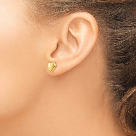 14k Heart Post Earrings