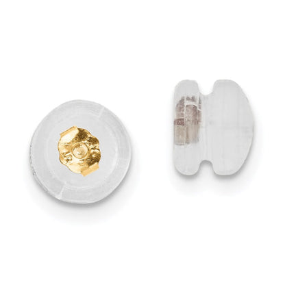 Silicone Sliders 14K YG ScrewBack Mushroom 1 Pair