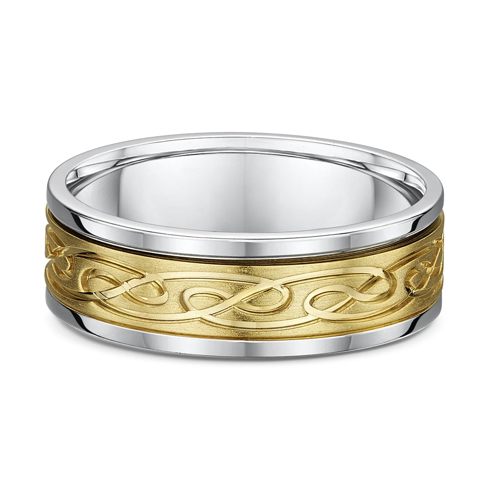 Engraved Two-Tone Gold Spinner Band