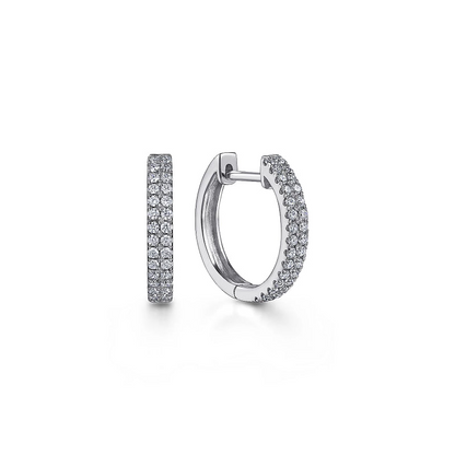 Gabriel & Co | 14K White Gold 10mm Diamond Classic Huggies