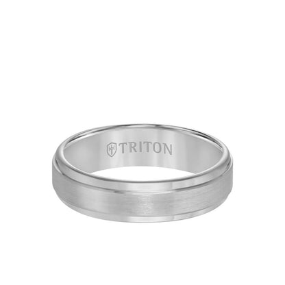 6MM Tungsten Carbide Ring - Satin Finish Center and Step Edge