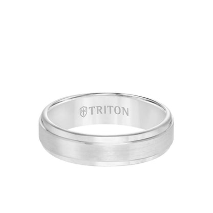 6MM Tungsten Carbide Ring - Satin Finish Center and Step Edge