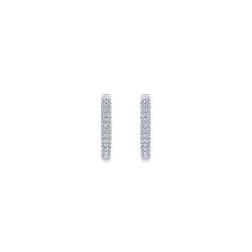 Gabriel & Co | 14K White Gold 10mm Diamond Classic Huggies