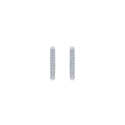 Gabriel & Co | 14K White Gold 10mm Diamond Classic Huggies