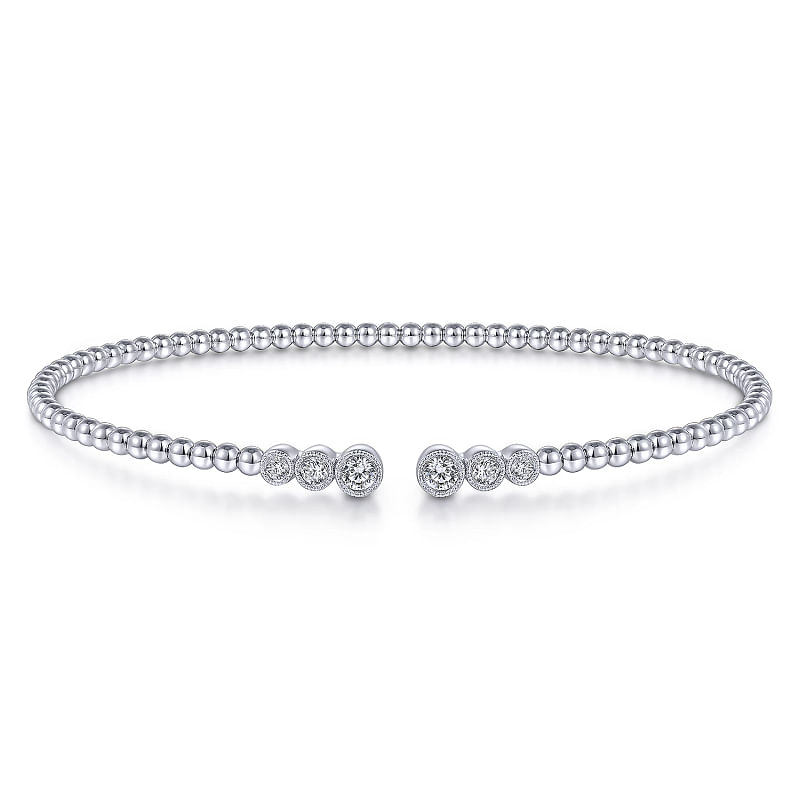 Gabriel & Co | 14K White Gold Bujukan Diamonds Split Bangle