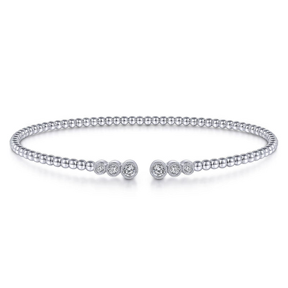 Gabriel & Co | 14K White Gold Bujukan Diamonds Split Bangle