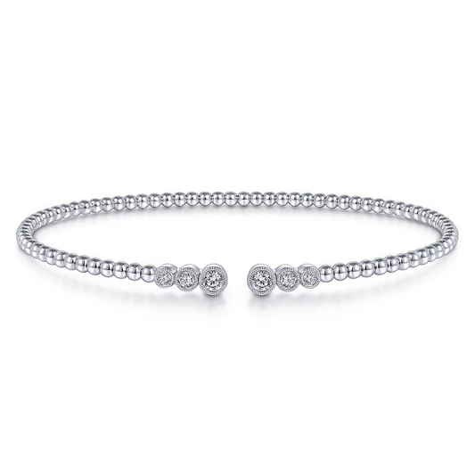 Gabriel & Co | 14K White Gold Bujukan Diamonds Split Bangle