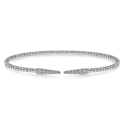 Gabriel & Co | 14K White Gold Bujukan Diamond Spikes Split Bangle