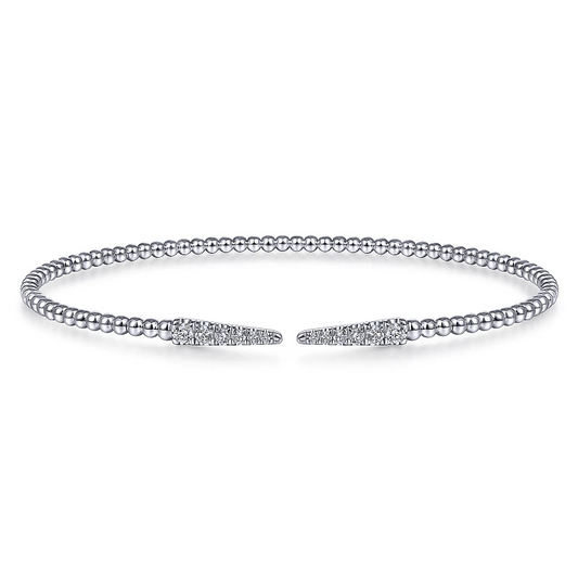 Gabriel & Co | 14K White Gold Bujukan Diamond Spikes Split Bangle