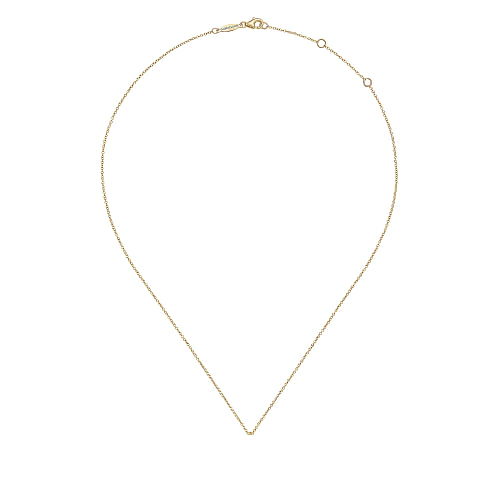 Gabriel & Co | 14K Yellow Gold Bujukan Pave Diamond Teardrop Pendant Necklace