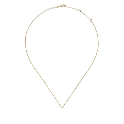 Gabriel & Co | 14K Yellow Gold Bujukan Pave Diamond Teardrop Pendant Necklace