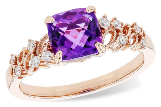 Allison Kaufman Rose Gold Amethyst Fashion Ring