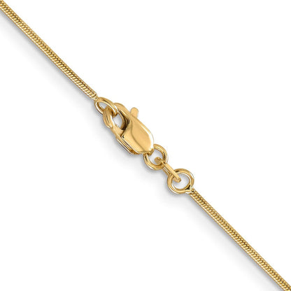 14K 30 inch .9mm Round Snake with Lobster Clasp Chain