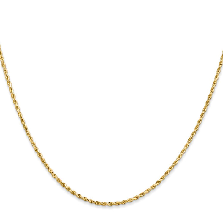 14K 16 inch 1.5mm Diamond-cut Rope with Lobster Clasp Chain