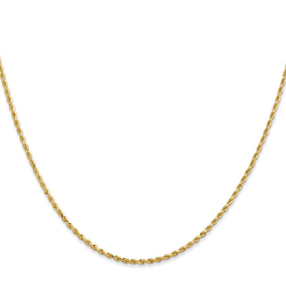 14K 16 inch 1.5mm Diamond-cut Rope with Lobster Clasp Chain