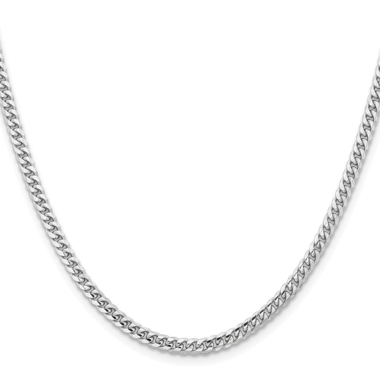 14k WG 3.5mm Solid Miami Cuban Chain