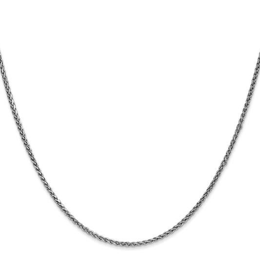 14K White Gold 22 inch 1.7mm Diamond-cut Spiga with Lobster Clasp Chain