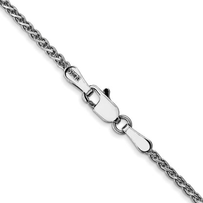 14K White Gold 22 inch 1.7mm Diamond-cut Spiga with Lobster Clasp Chain