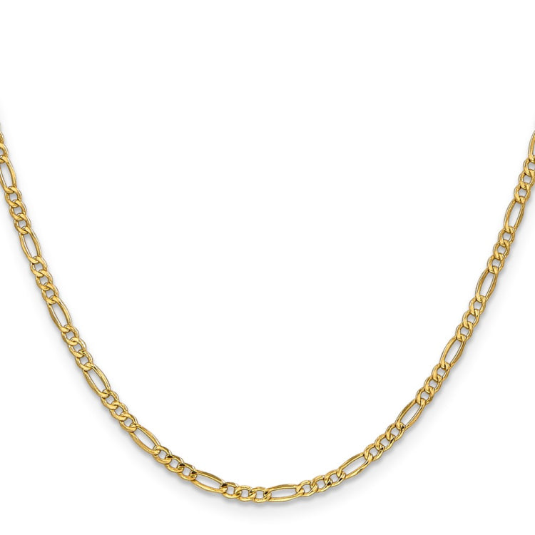 14K 20 inch 2.5mm Semi-Solid Figaro with Lobster Clasp Chain