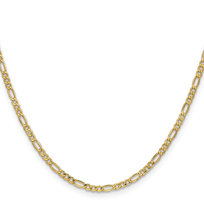 14K 20 inch 2.5mm Semi-Solid Figaro with Lobster Clasp Chain