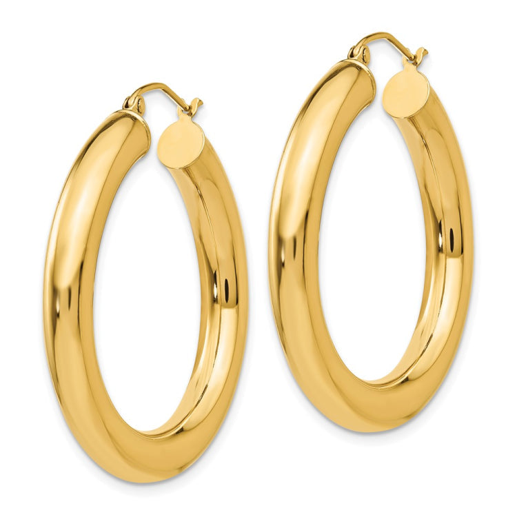 14k Polished 5mm Tube Hoop Earrings