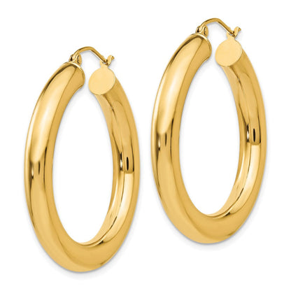 14k Polished 5mm Tube Hoop Earrings