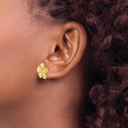 14k Plumeria French Wire Earrings