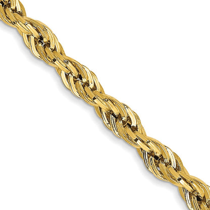 14K 20 inch 3mm Semi Solid Rope with Lobster Clasp Chain