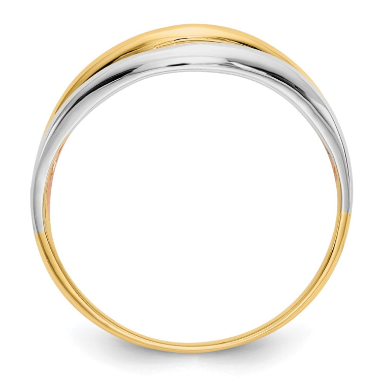 14K Tri-Color Open Fancy Ring