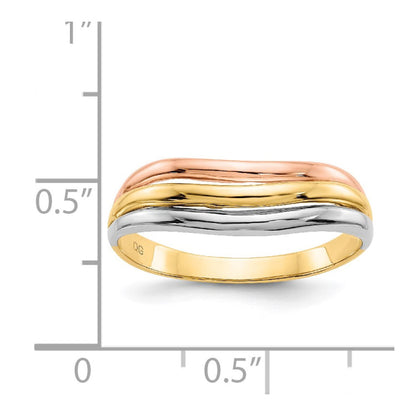 14K Tri-Color Open Fancy Ring