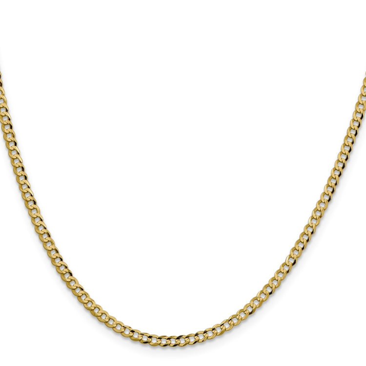 14K 20 inch 3.1mm Lightweight Flat Cuban with Lobster Clasp Chain