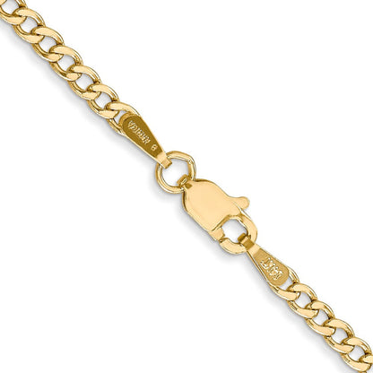 14K 18 inch 2.5mm Semi-Solid Curb with Lobster Clasp Chain