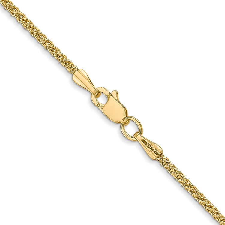 14K 20 inch 1.55mm Semi-Solid Wheat with Lobster Clasp Chain