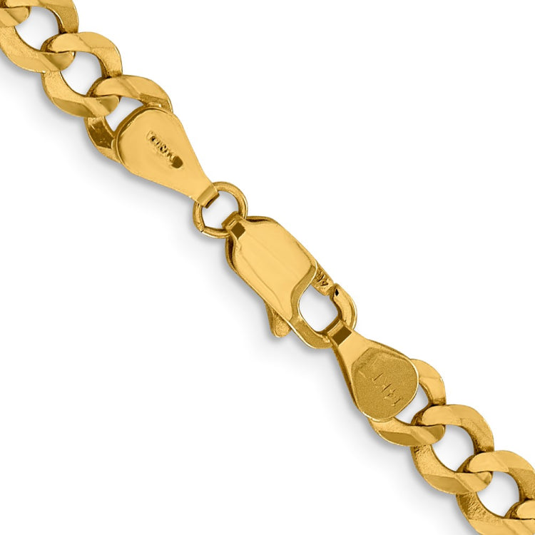 14K 20 inch 5.9mm Lightweight Flat Cuban with Lobster Clasp Chain