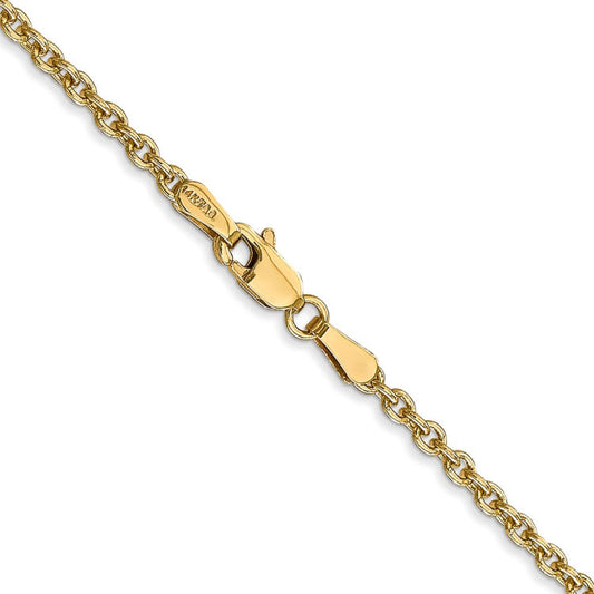 14K 20 inch 2.2mm Forzantine Cable with Lobster Clasp Chain