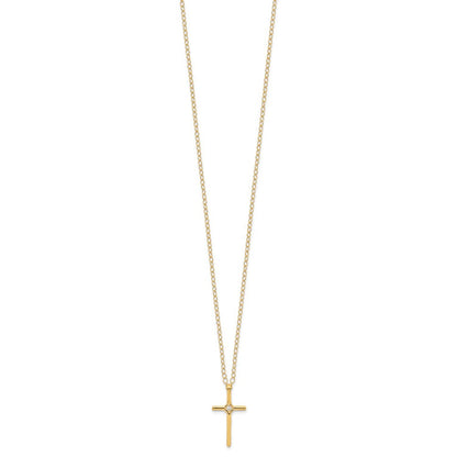 14k Madi K .01ct Diamond Cross Necklace