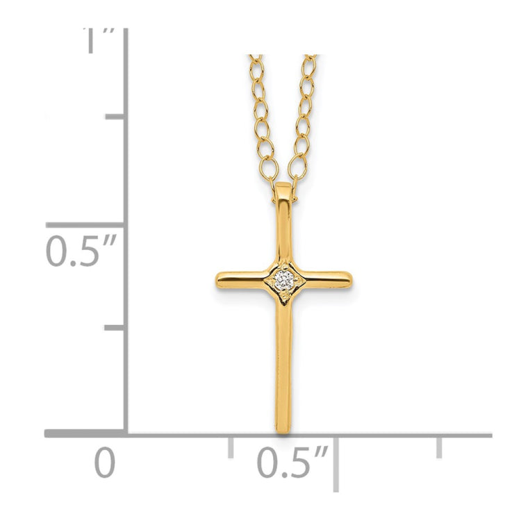 14k Madi K .01ct Diamond Cross Necklace