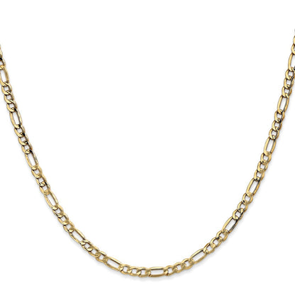 14K 16 inch 3.5mm Semi-Solid Figaro with Lobster Clasp Chain