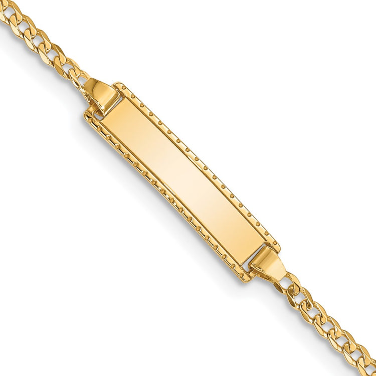 14k 6in Engraveable Curb Link Baby/Child ID Bracelet