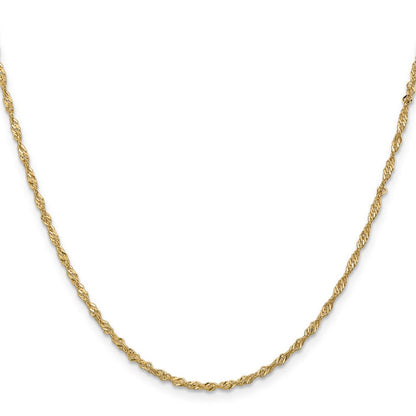 14K 18 inch 1.70mm Singapore with Lobster Clasp Chain