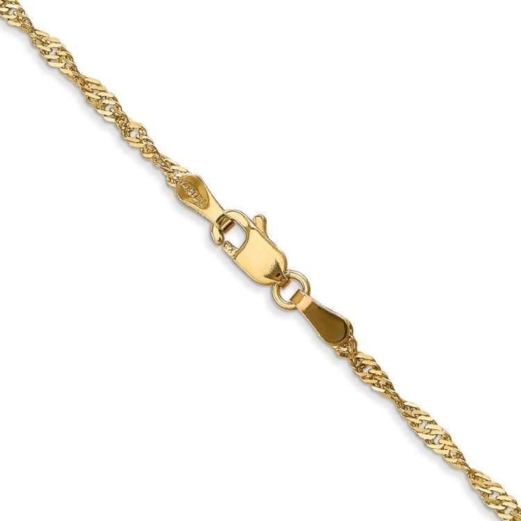 14K 18 inch 1.70mm Singapore with Lobster Clasp Chain