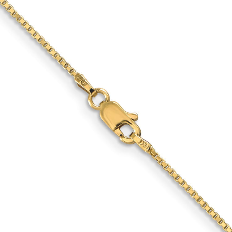 14K 22 inch 1mm Box with Lobster Clasp Chain