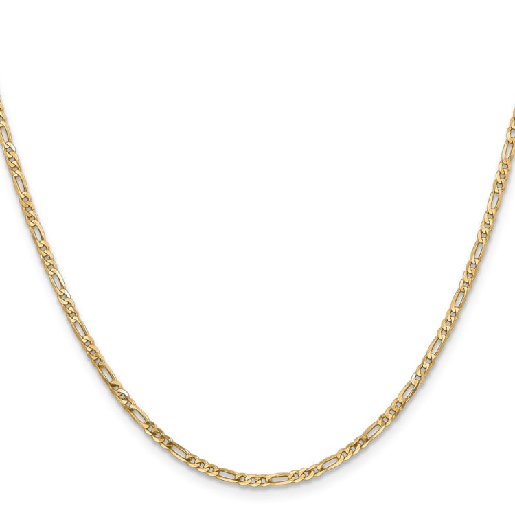 14K 20 inch 2.25mm Flat Figaro with Lobster Clasp Chain