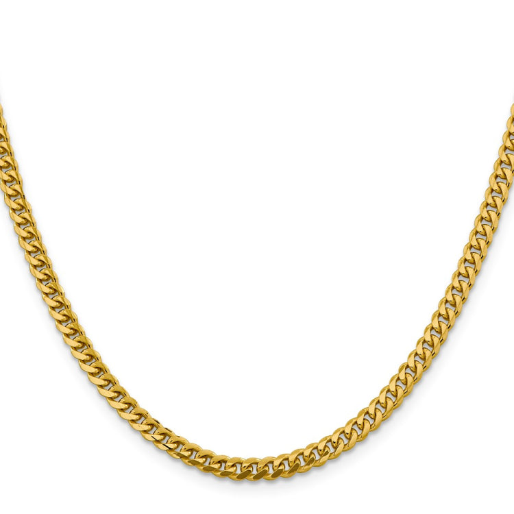 14K 22 inch 4.25mm Solid Miami Cuban Link with Lobster Clasp Chain