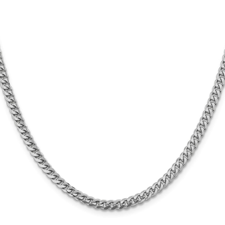 14k WG 4.25mm Solid Miami Cuban Chain