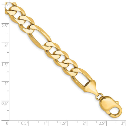 14K 9 inch 10mm Flat Figaro with Lobster Clasp Chain