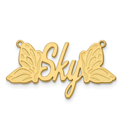 10K Polished Butterfly Name Plate