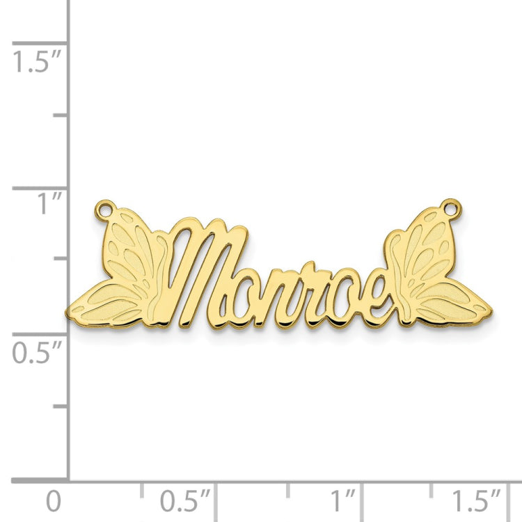 10K Polished Butterfly Name Plate