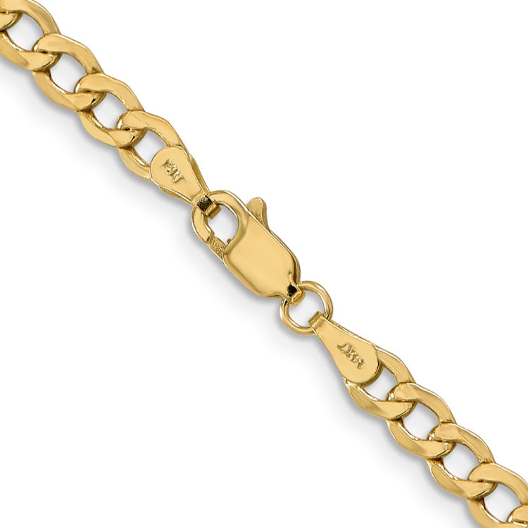 14K 24 inch 4.3mm Semi-Solid Curb with Lobster Clasp Chain