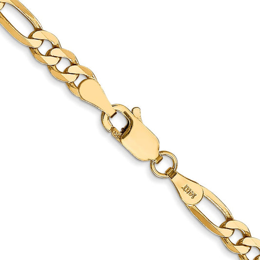 14K 18 inch 4mm Flat Figaro with Lobster Clasp Chain